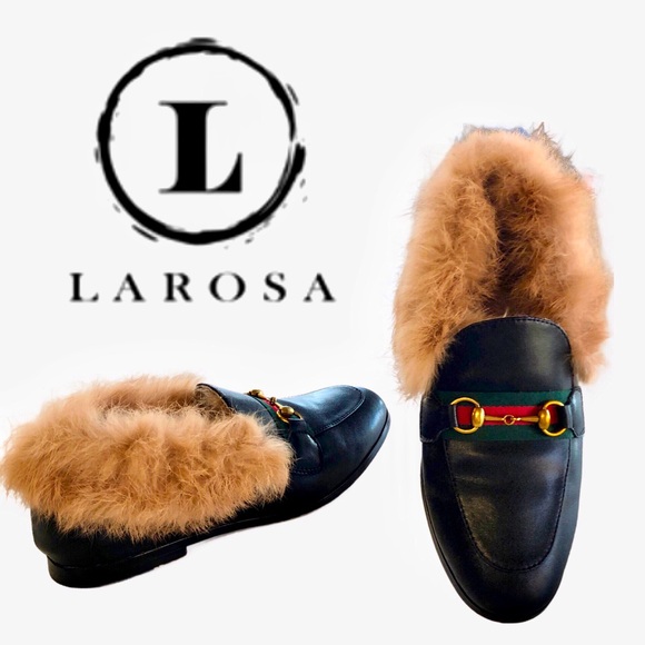 Larosa Shoes - LAROSA Fur-Lined Loafer Leather Upper 235 (US 6)